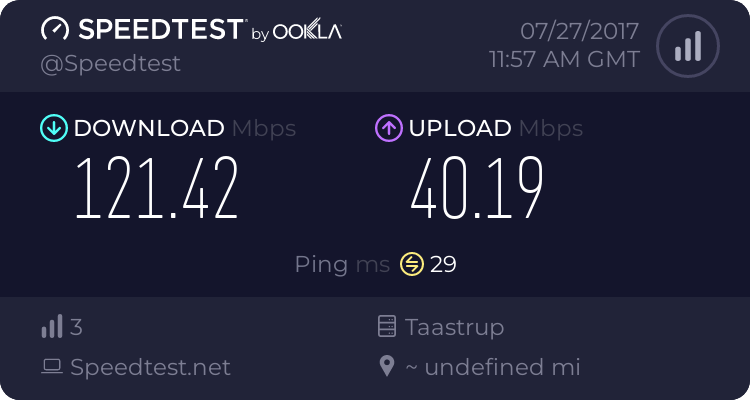 Speedtest result
