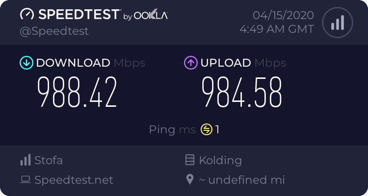 Speedtest Result